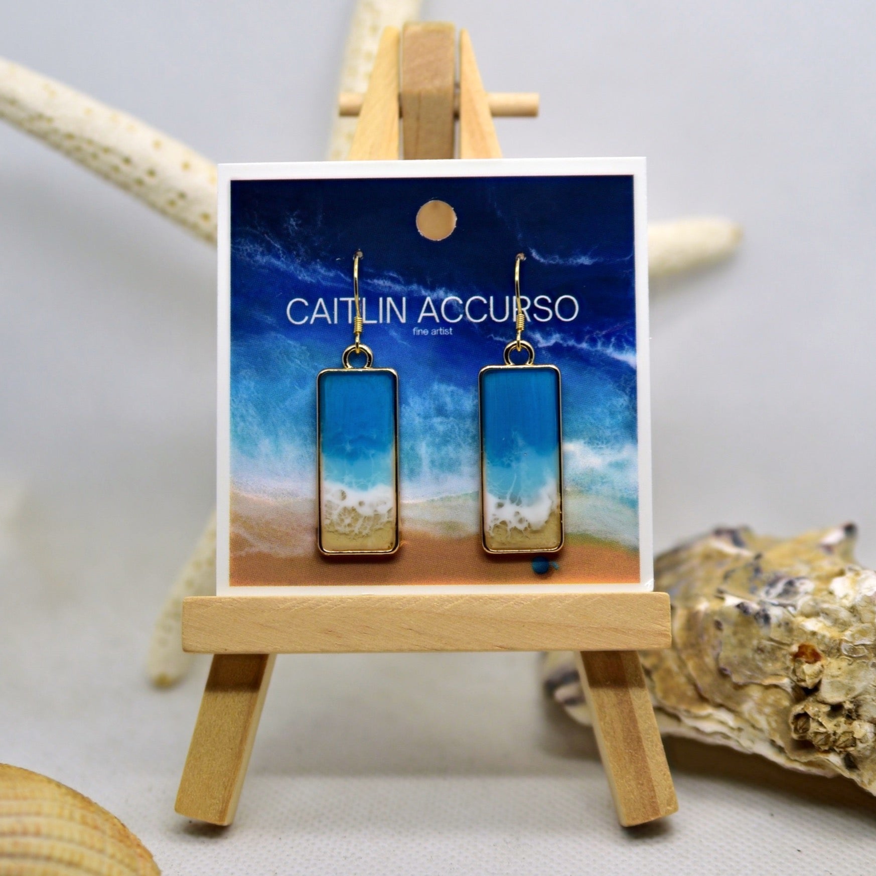Gold Resin Beach Earrings image 0