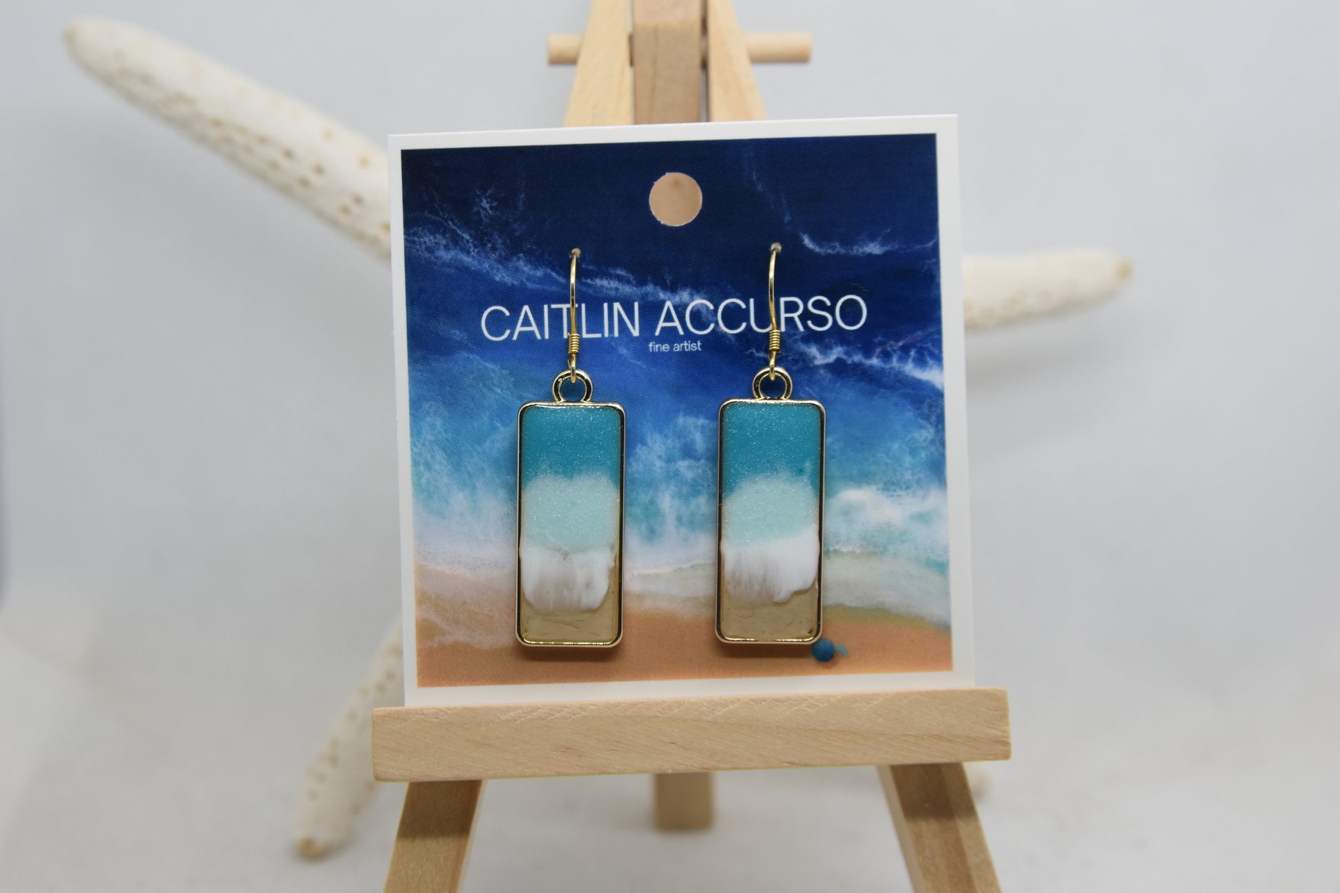 Gold Resin Beach Earrings image 0
