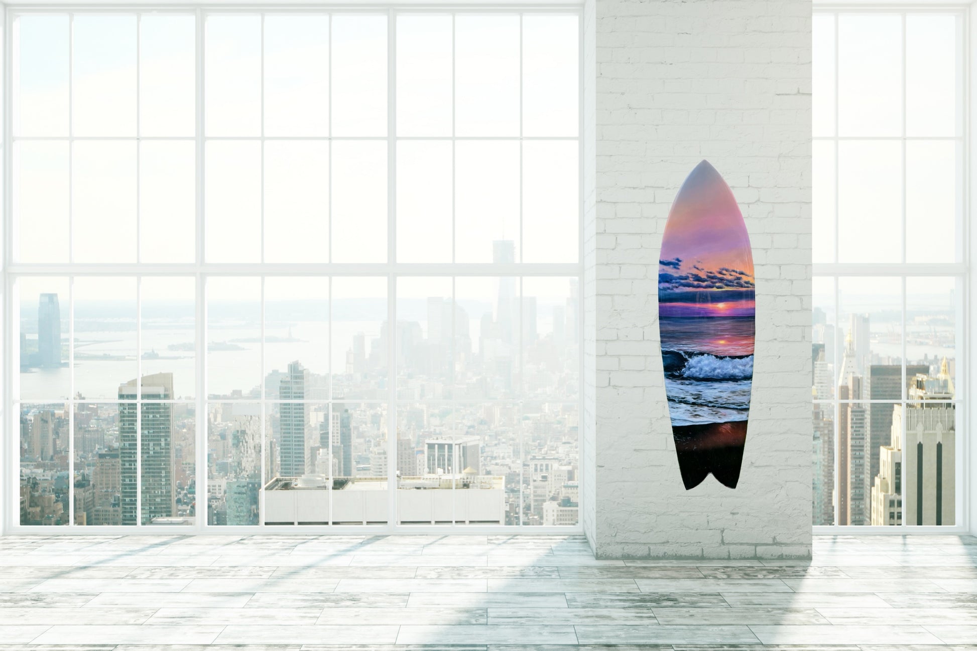 Rainbow Sunrise – Fine Art Surfboard image 1