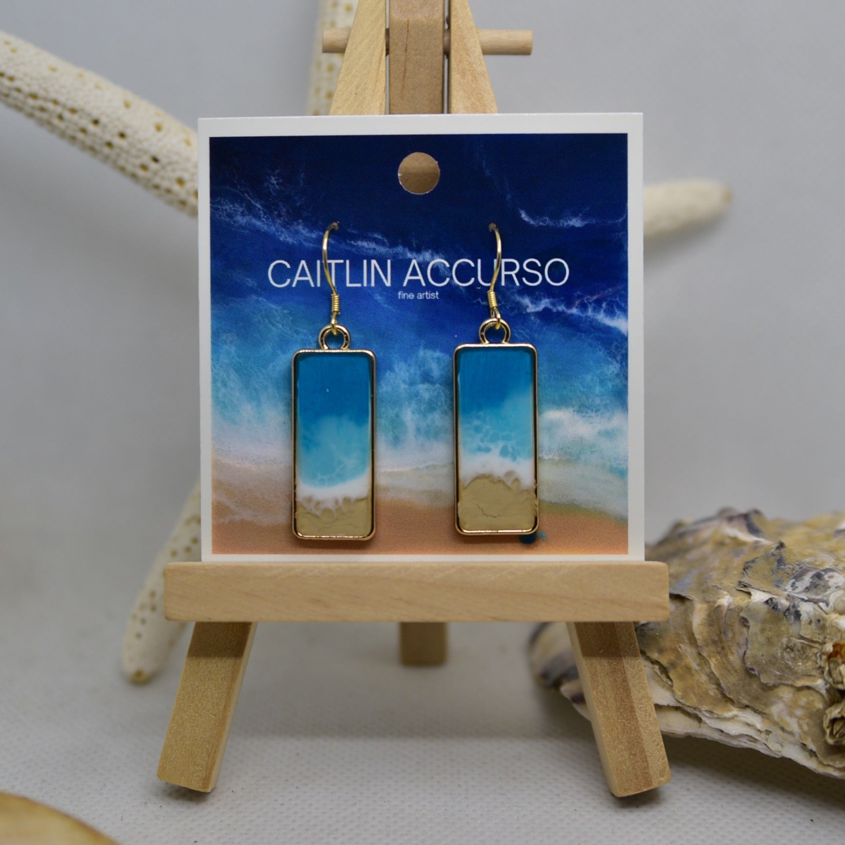 Gold Resin Beach Earrings image 0