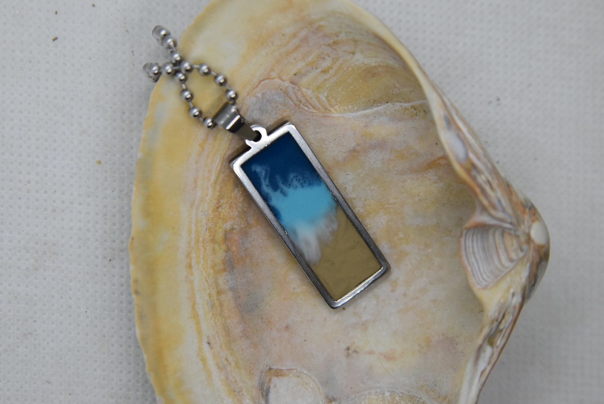 Ocean Vibe Dog Tag Necklace image 0