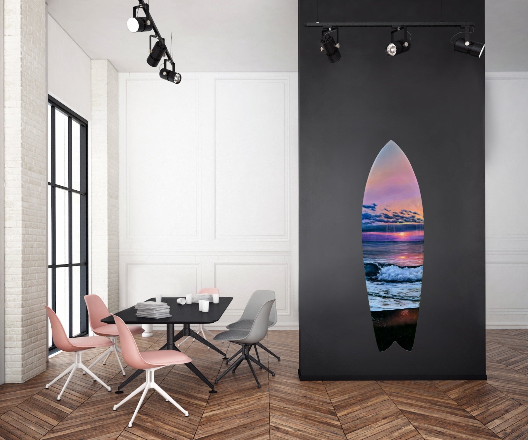 Rainbow Sunrise – Fine Art Surfboard image 0
