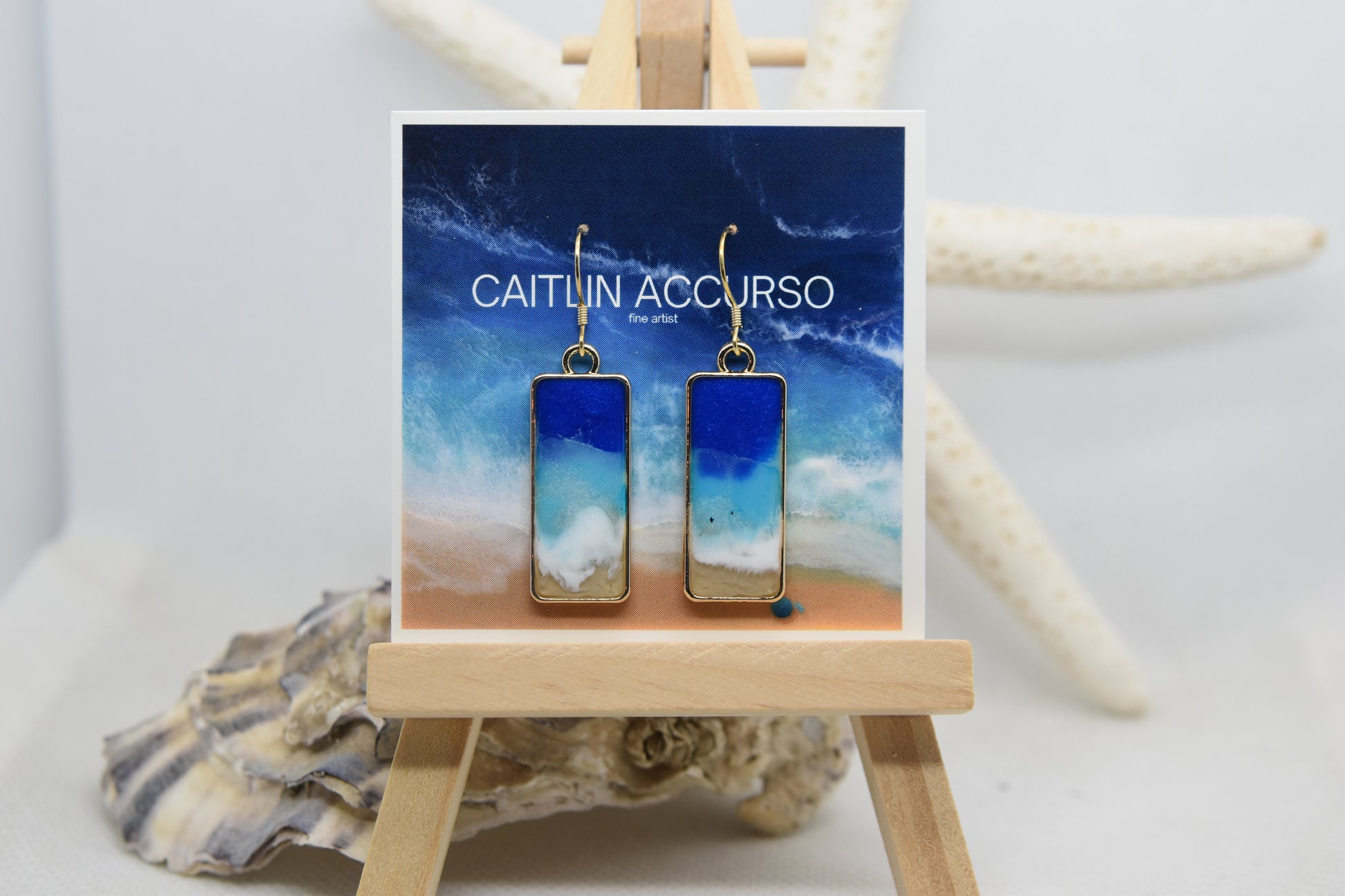 Gold Resin Beach Earrings image 0