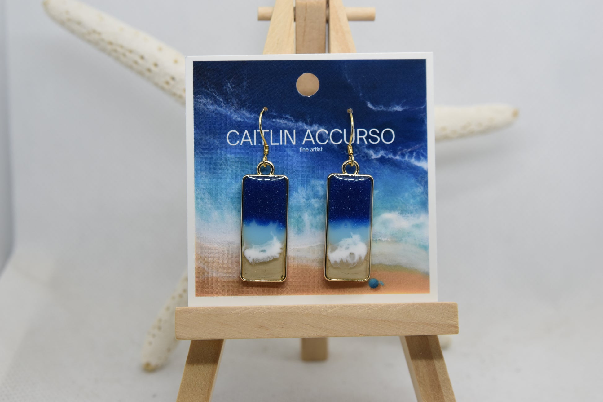 Gold Resin Beach Earrings image 0