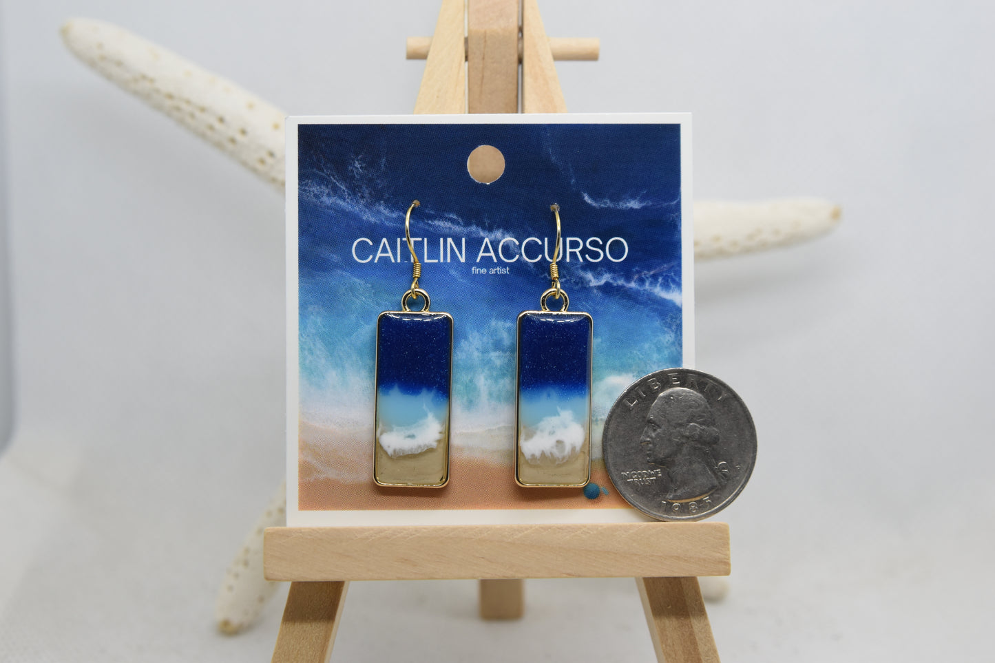 Gold Resin Beach Earrings image 2