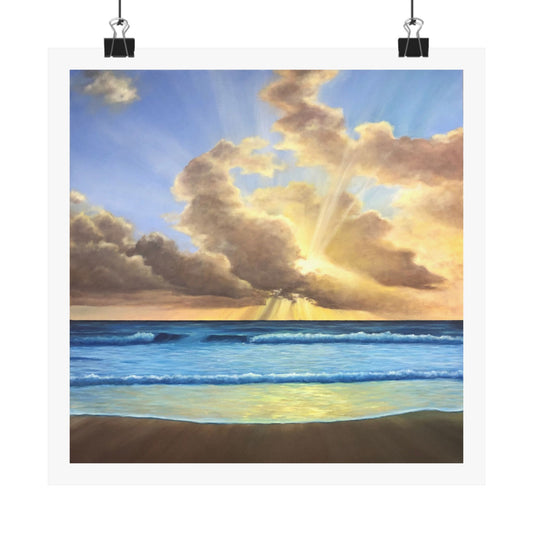 Rays of Hope: A Sunrise of Resilience & Renewal Paper Poster by Caitlin Accurso