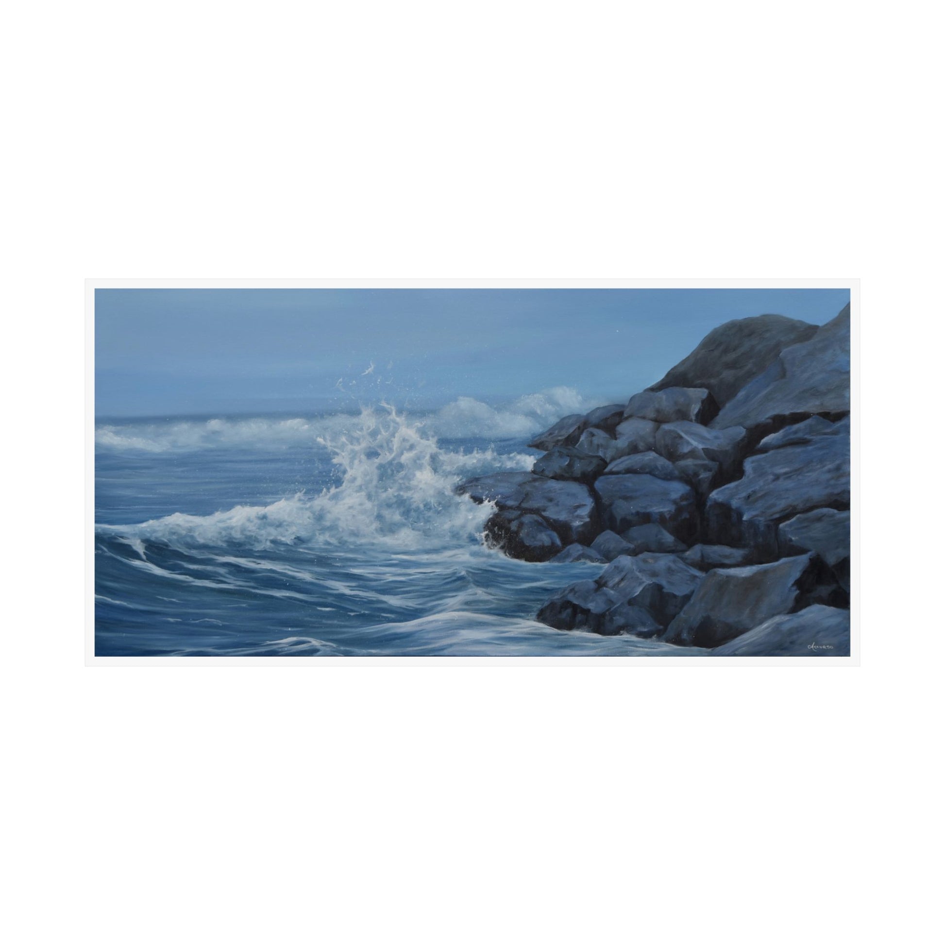 On The Rocks: Power of the Ocean on a Cloudy Day Paper Poster by Caitlin Accurso image 3