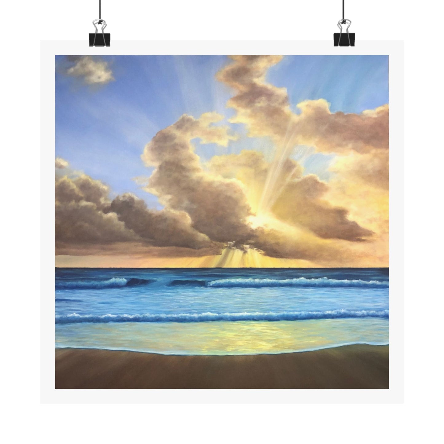 Rays of Hope: A Sunrise of Resilience & Renewal Paper Poster by Caitlin Accurso