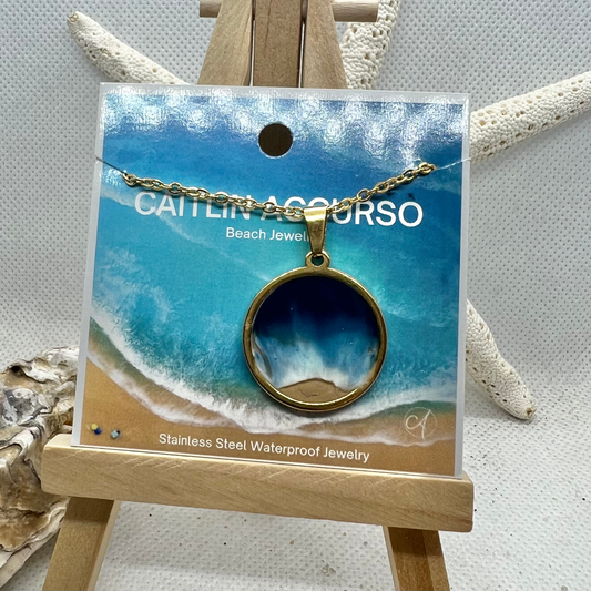 Round Necklace - Gold Stainless Steel image 0